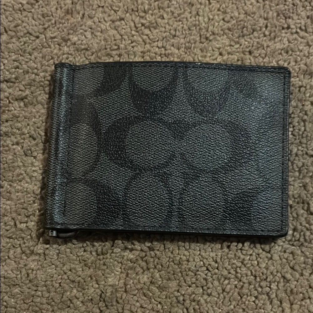 Coach Black Signature Money Clip